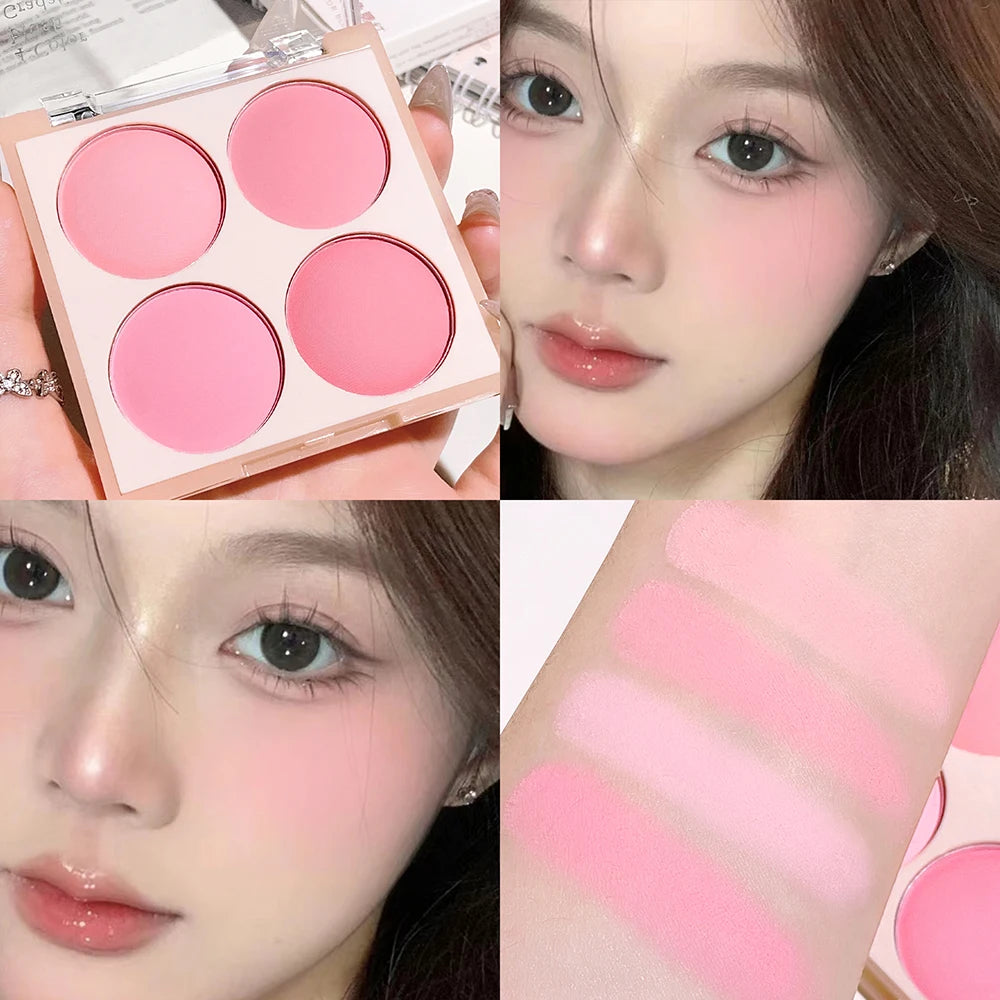 HISYI Smart Four-color Blush Natural Easy Smudge Matte Coloring Nude Zpaxo