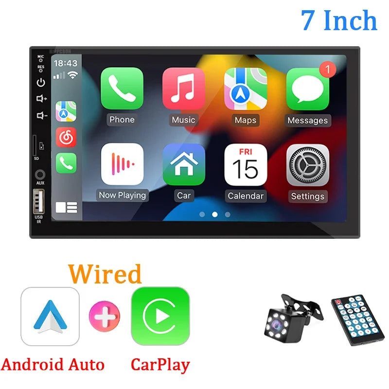Car Multimedia Player HD Touch Screen Supports Carplay Android Auto Zpaxo With 8 LED Camera
