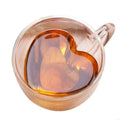Heat Resistant Heart Glass Cup Double Layer Insulation Coffee Mug