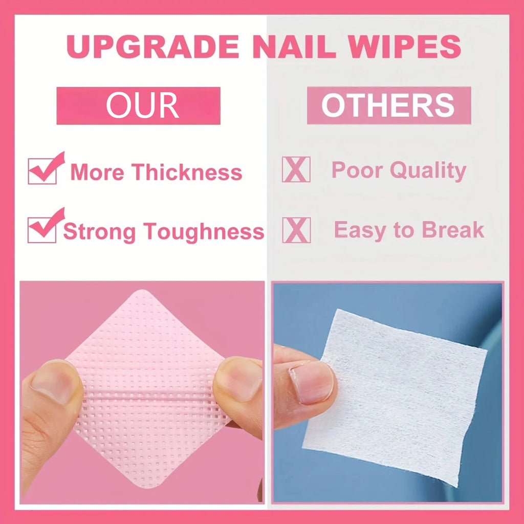 20-600pcs Lint-Free Nail Wipes Gel Cleansing Tissues Aluminum-Free Nail Polish Remover Pads for Nail Beauty Cleaning Care Tool Zpaxo
