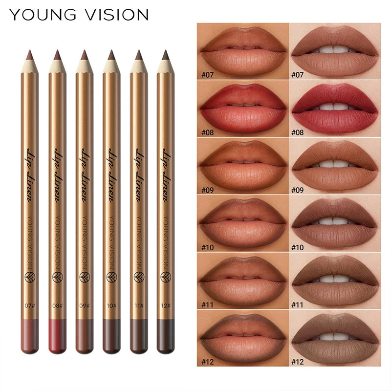 12 Matte Lip Liner Lipstick Pen Waterproof Long-lasting Smudge-proof