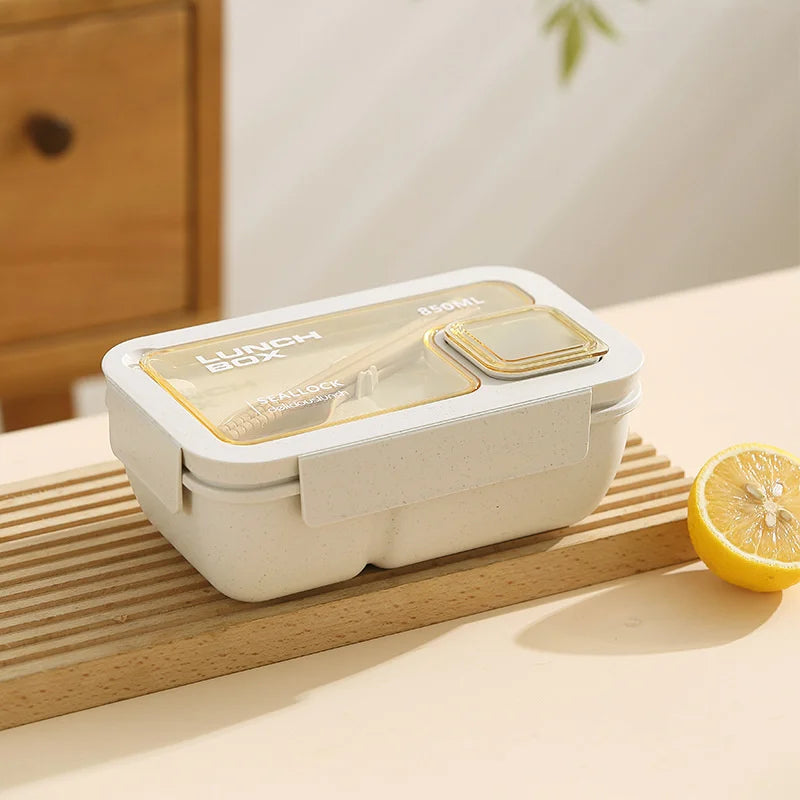 Wheat Straw Bento Box – Microwave-Safe Lunch Box Set Bento Lunch Box Zpaxo rectangular box