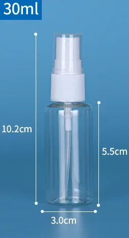 Refillable 30ml 50ml 100ml Clear PET Plastic Portable Spray Bottle Empty Perfume Container Zpaxo 30ml