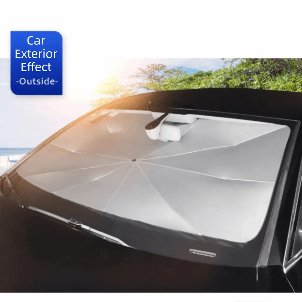 Retractable Car Parasol Folding Portable Umbrella Thermal Insulation Zpaxo