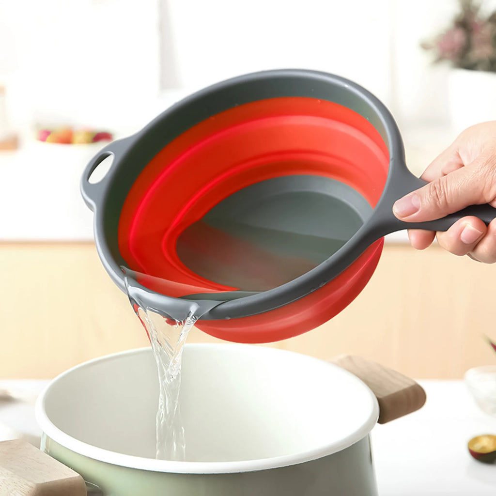 Water Ladle Folding Long Handle Scoop Bath Kitchen Bathroom Shower