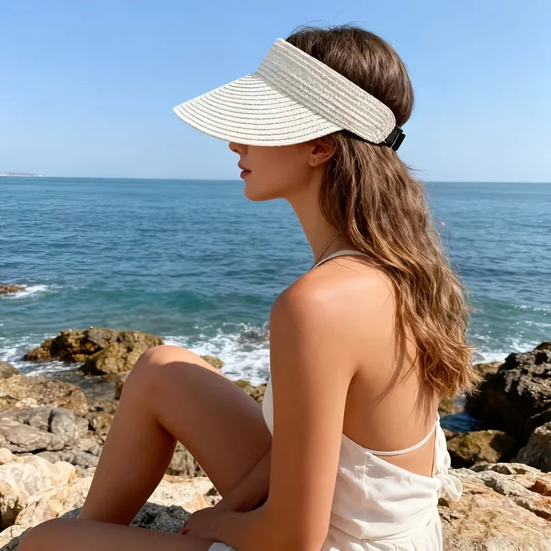 Women's Sun Hat Foldable Large Brim Open Beach Outdoor Use