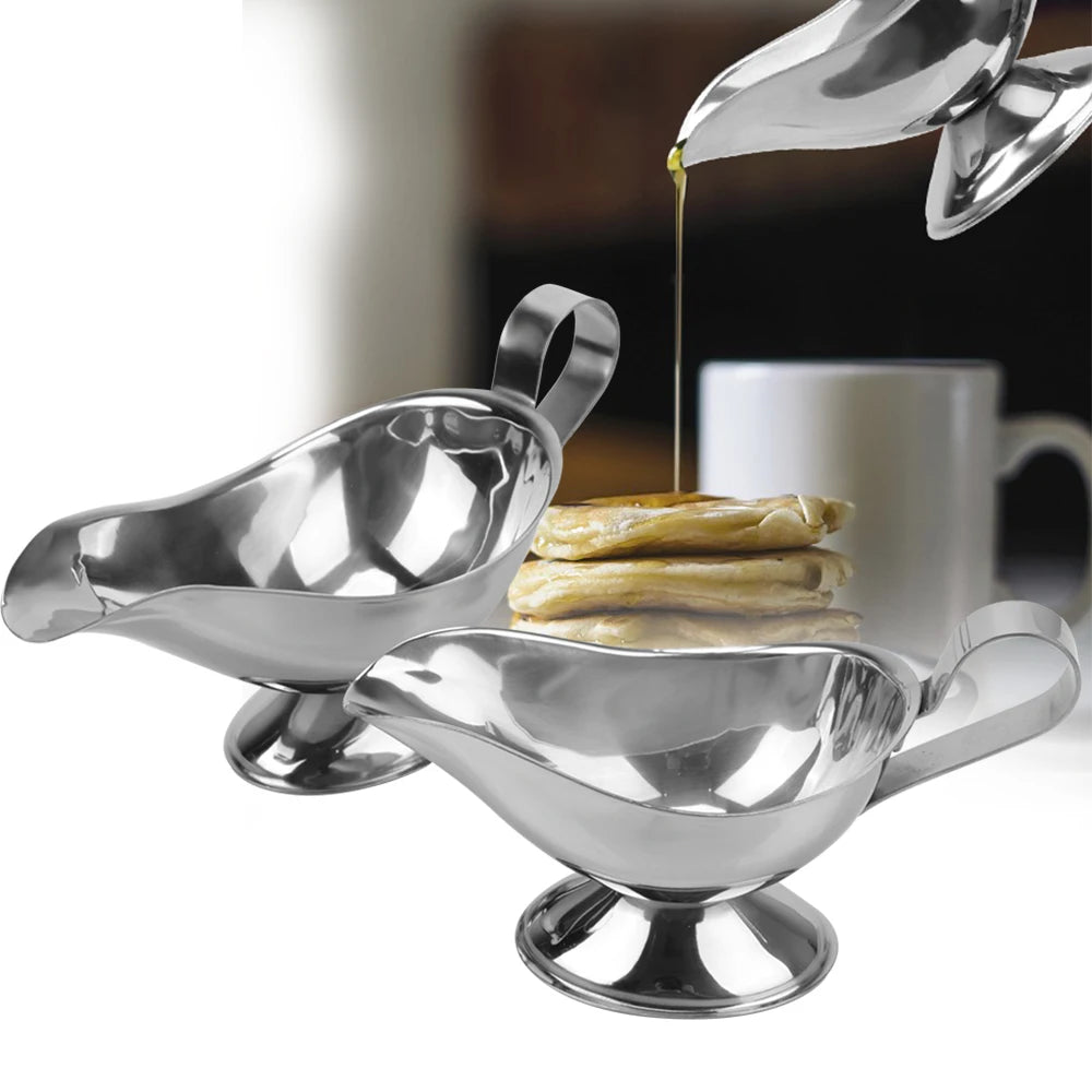 304 Stainless Steel Western Food Juice Boat Fruit Salad Dressing Kitchen Home Tool Black Pepper Sauce Cup Restaurant Bar Tool Zpaxo