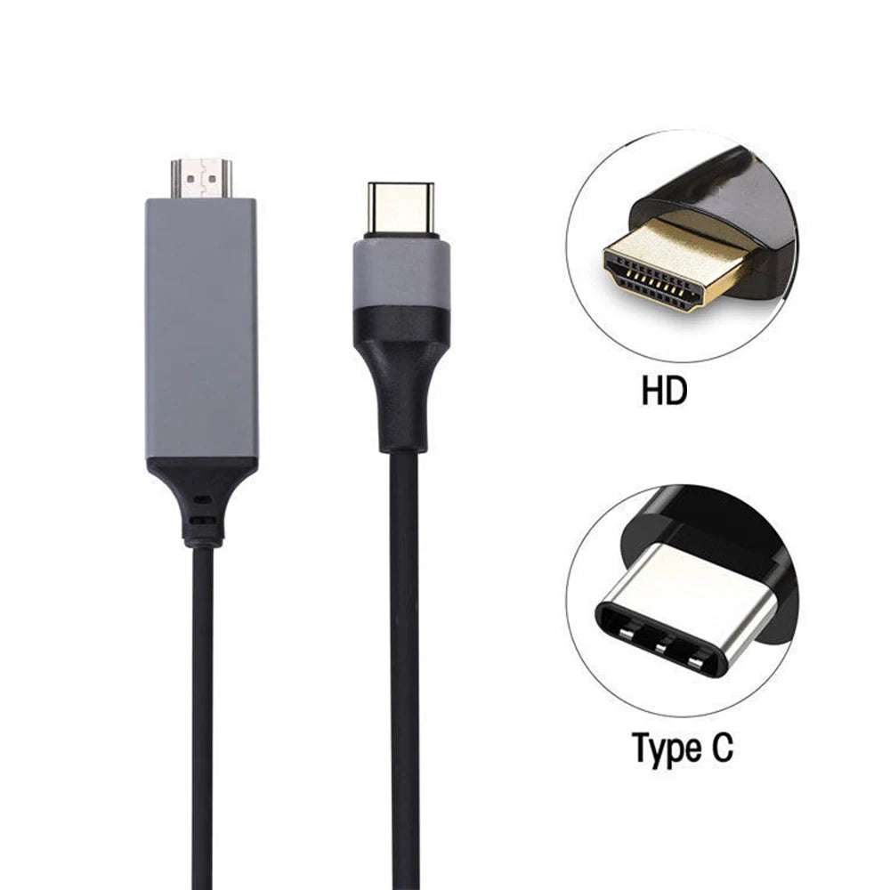 Type C USB-C to HDMI-Compatible 4K USB 3.1 HDTV Cable Adapter for MacBook 2018 Samsung Galaxy S9 Huawei Mate 10 Pro P20 Zpaxo