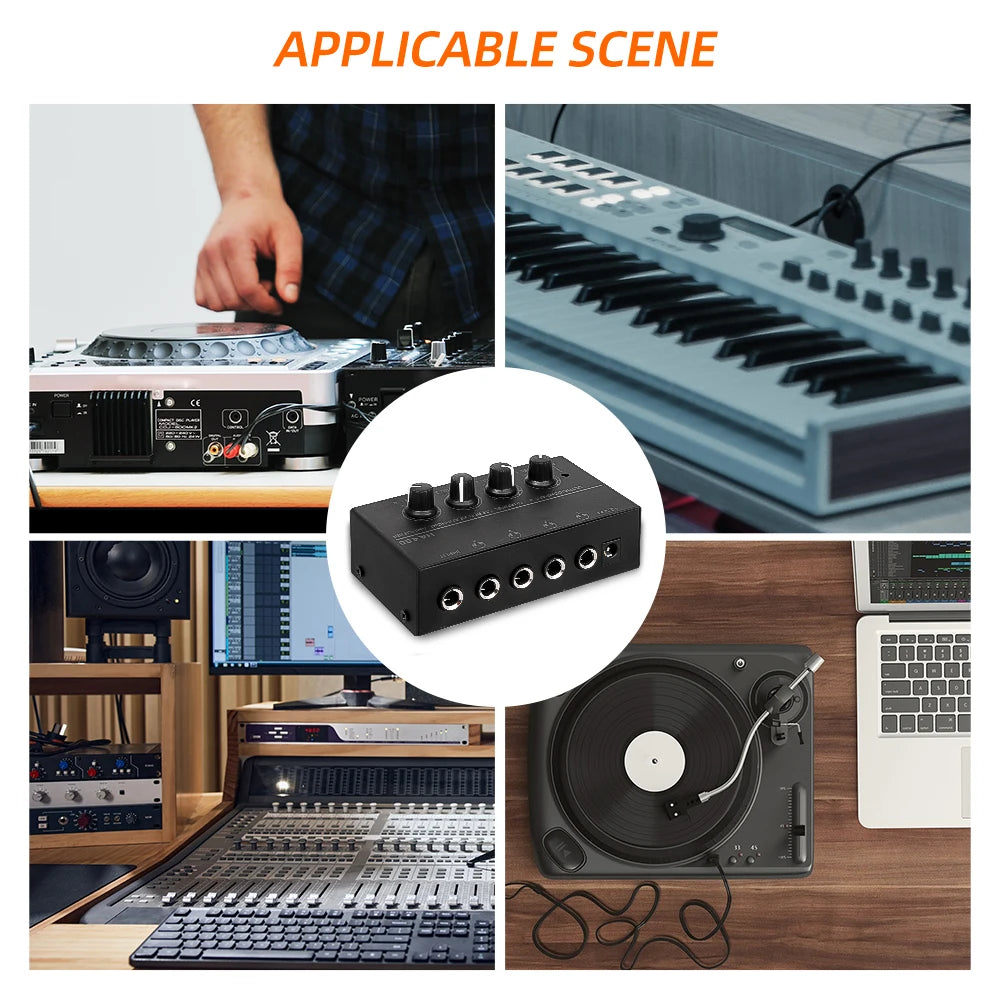 HA400 Mini Amplifier Headphone 4 Channels Ultra-compact Stereo Audio