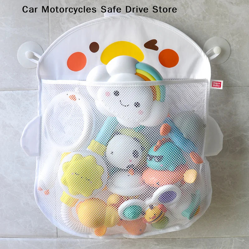 Mesh Baby Bath Toy Storage Bags Sucker Design Organizers Bathtub Toys