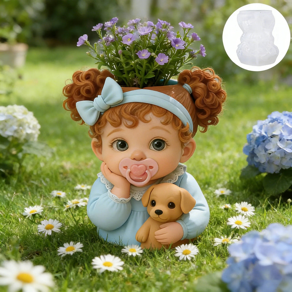3D Baby & Dog Silicone Mold – DIY Resin, Gypsum & Candle Craft Silicone Craft Mold Zpaxo