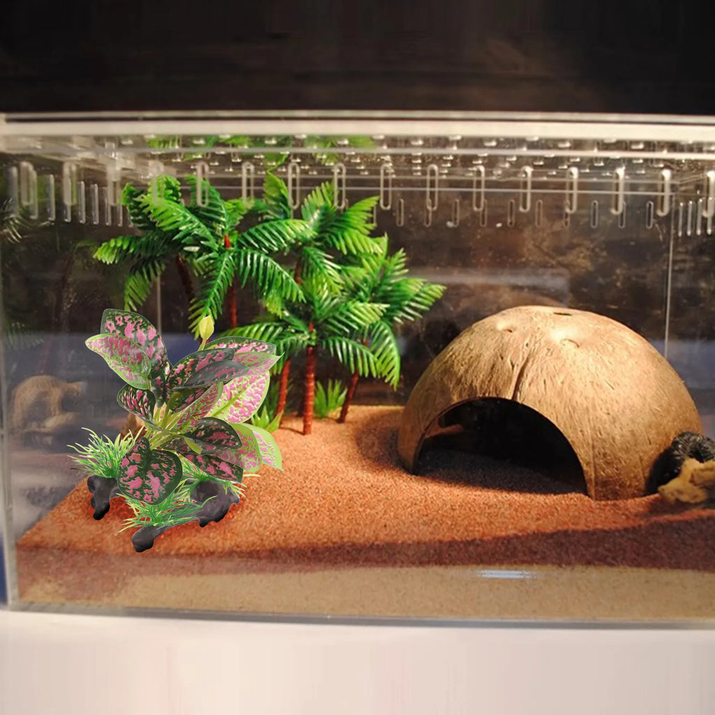 Realistic Lifelike Artificial Reptile Plant Decor Terrarium Aquarium