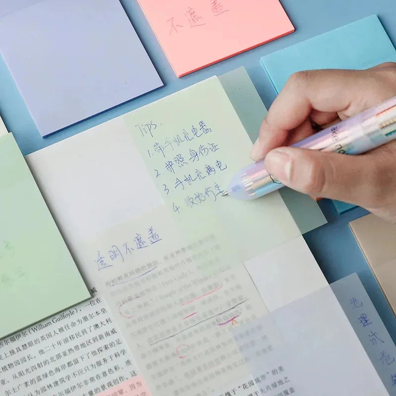 Transparent Sticky Notes – Clear Memo Pads 50 & 250 Sheets