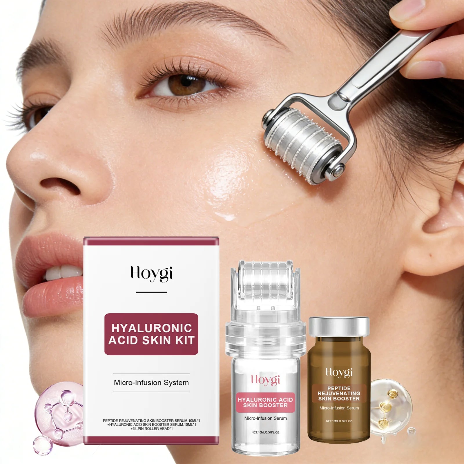 0.25mm Microneedle Roller Facial Serum Vitamin E Deep Hydration Lock Moisturizer Gentle Nourishing Soothing Redness Skincare Zpaxo