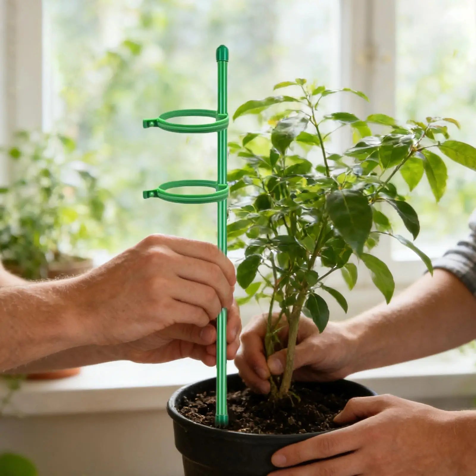 10-Pack Adjustable Plant Support Stakes & Reusable Clips Plant Support Stakes Zpaxo