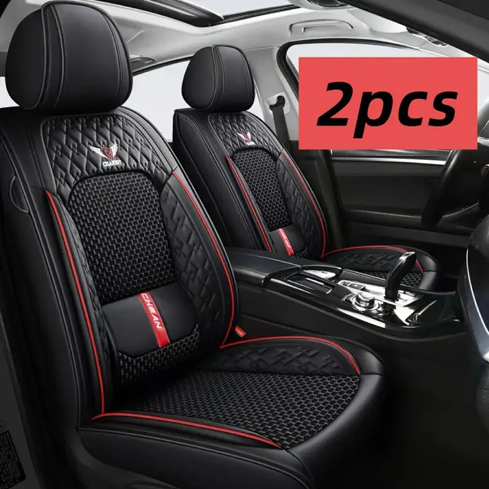 1/2PCS Full Seat Breathable PU Leather Breathable Luxury Car Seat Covers High-Quality Waterproof Scratch-Resistant Universal Car Zpaxo