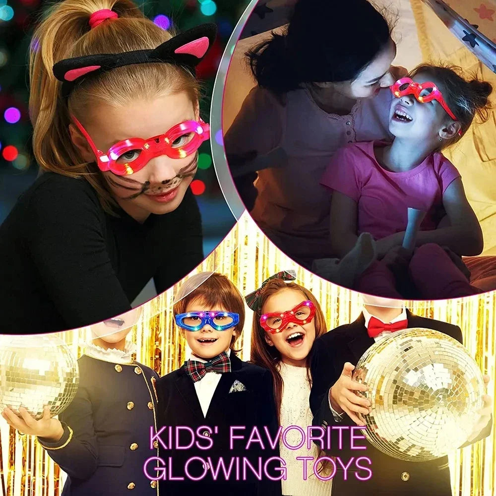 LED Flashing Multi Party Star Glasses Neon Light Up Sunglasses