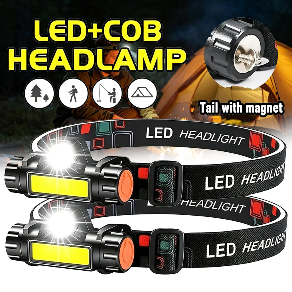 KDULIT LED Headlamp USB Rechargeable XPE COB Magnetic Waterproof