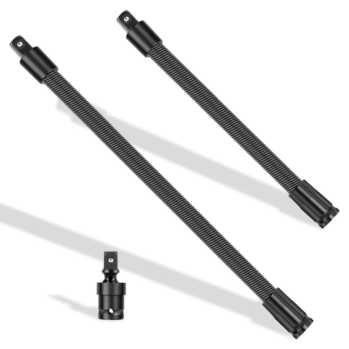 1/2 Flexible Shaft Extension Bar Socket Extender Chrome Vanadium Steel Ratchet Spring Bar for Automotive Repair in Tight Spaces Zpaxo 3PCS SET