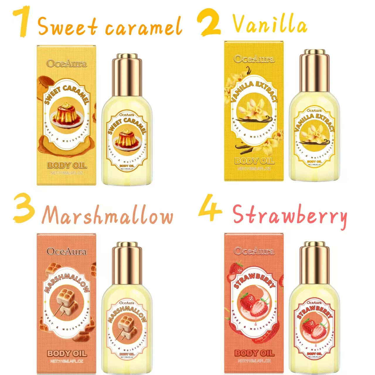 OceAura Strawberry Body Massage Oil – Moisturizing & Relaxing Body Massage Oil Zpaxo
