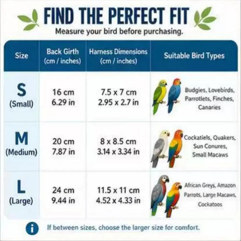 Parrot Flying Harness Parrot Vest Adjustable Training Rope for Bird Comfort and Safety during Outdoor Travel bird Supplies Zpaxo M Blue
