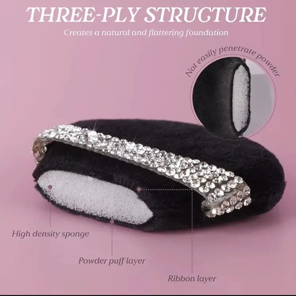 3Pcs Pink Triangle Powder Puff Face Soft Makeup Tool Sponge Velvet Soft Smooth Facial Beauty Makeup Black Sponge Accessories Zpaxo