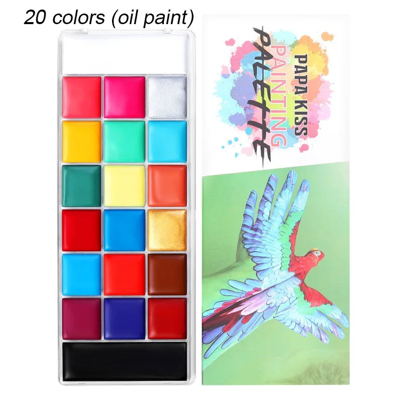 20 Colors Face Body Oil Painting Paint Pigment Non Toxic Safe Kids Zpaxo 05-20Color Oily