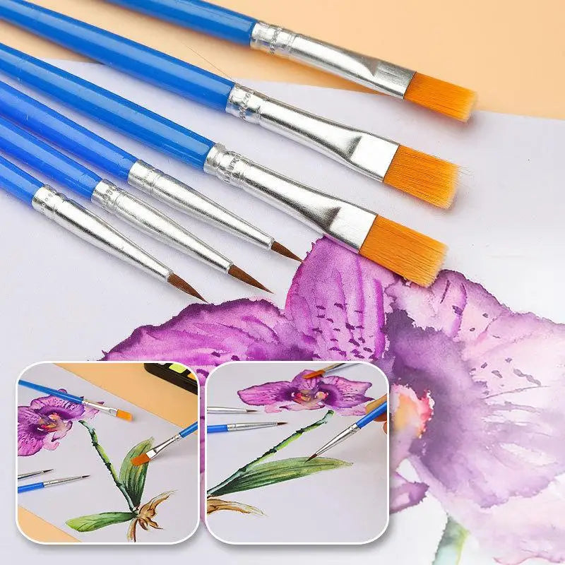 Nylon Paint Brush Set – Acrylic, Watercolor, Oil & Gouache