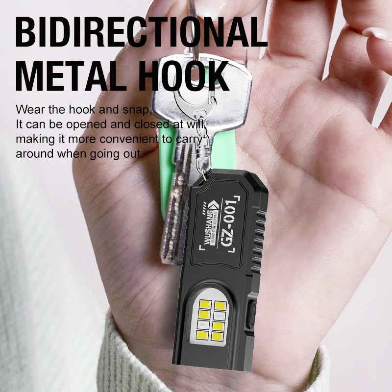 Portable Keychain LED COB Flashlight USB Rechargeable Torch Pen Clip Zpaxo