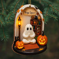 Halloween Ghost Hanging Cute Reading Ghost Halloween Ghost Ornaments 2D Flat Acrylic Pendant Halloween Hanging Home Decor Zpaxo A2