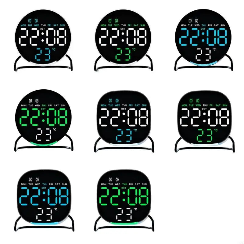 LED Digital Clock Bedroom Desk Double Alarm Ambients Lighting