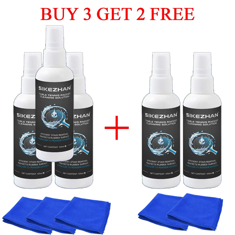 105ml Professional Table Tennis Racket Cleaner+efficient Cloth Set | Quick Stain Removal, Long-lasting Adhesion Enhancement Zpaxo 5set