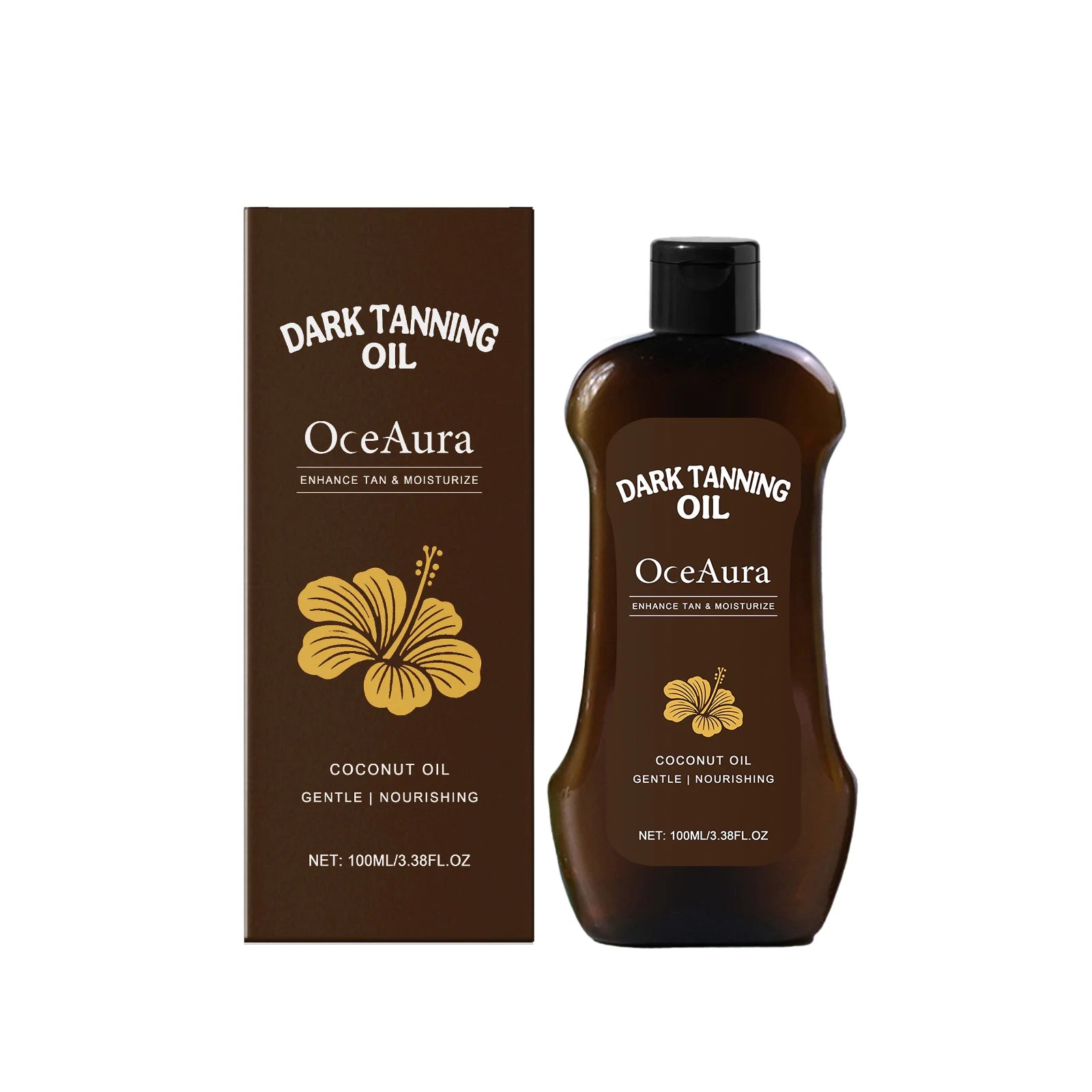 Coconut Tanning Oil Deep Bronze Natural Glow Long-Lasting Tanning Waterproof Moisturizing Smooth Beach Outdoor Self-Tanning Oil Zpaxo 100ml boxed