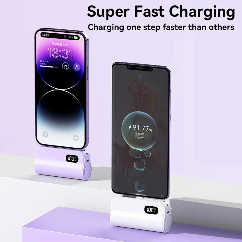 Mini Capsule 50000mAh High Capacity Power Bank Portable Wireless Fast Charging External Battery For iPhone Huawei Samsung Zpaxo