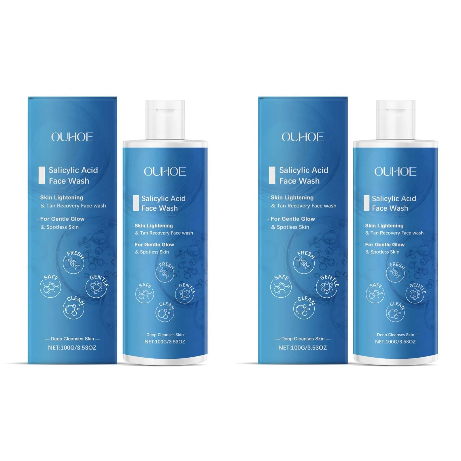 Salicylic Acid Facial Cleanser – Acne & Pore Control Face Wash Facial Cleanser Zpaxo 2Pcs