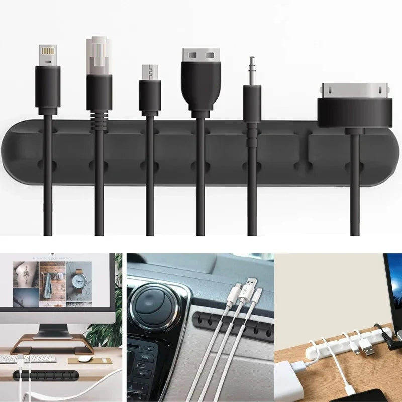 Adhesive Cable Holder Clips Cord Management Wire Organizer For Desktop USB Charging Cable Nightstand Power Cord Headphones Cable Zpaxo
