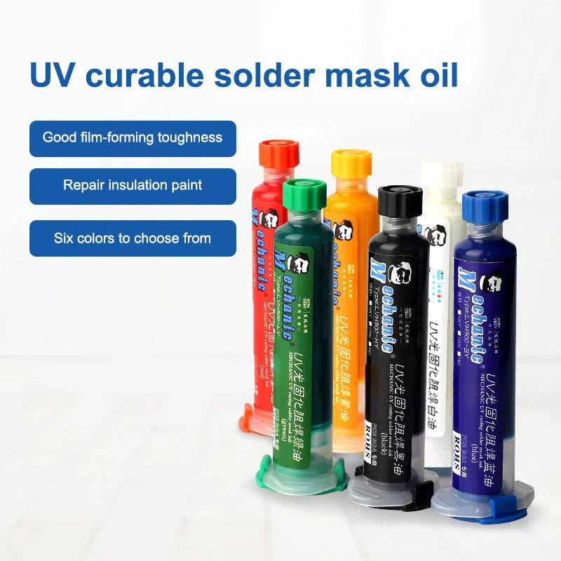 Prevent Corrosive Arcing 6 Colors Oil UV Photosensitive Solder Mask Ink BGA PCB Motherboard Paint Zpaxo