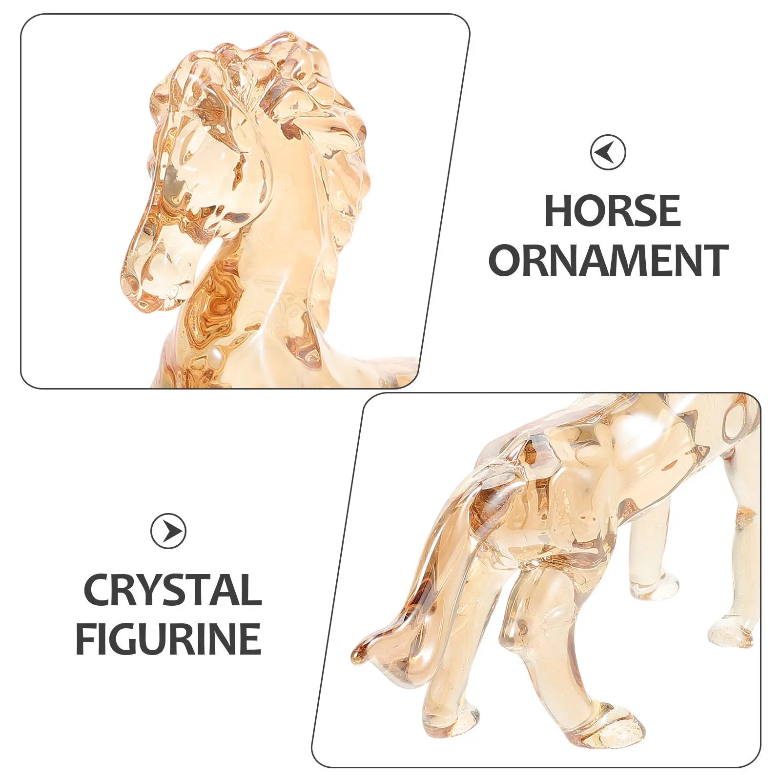 Crystal Horse Sculpture Elegant Hand-carved Animal Art Centerpiece