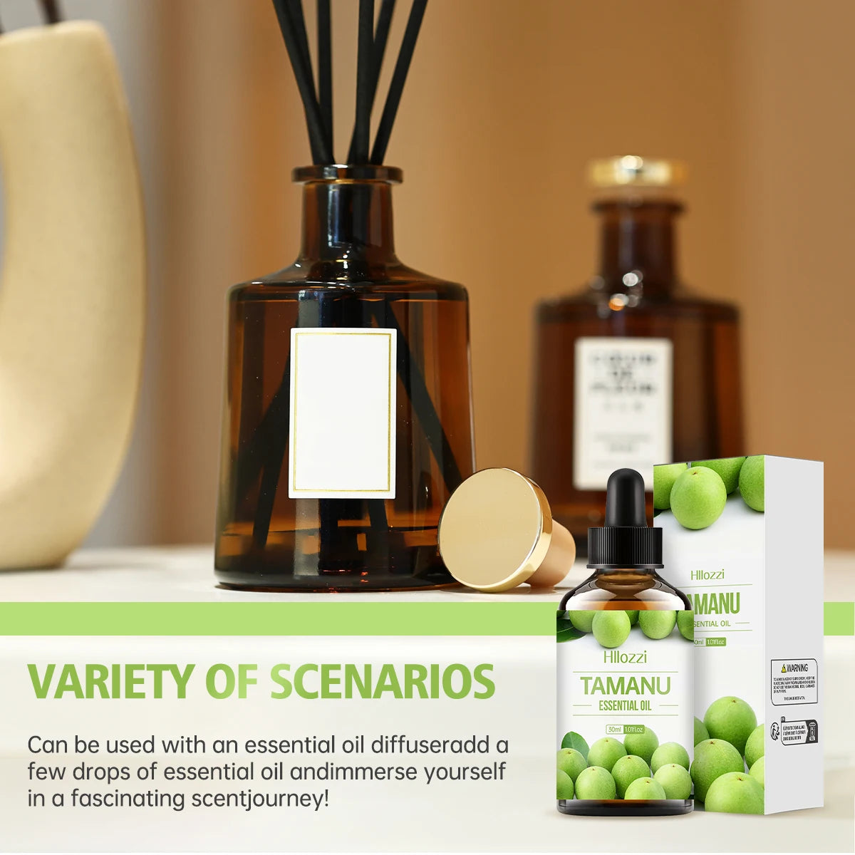 Tamanu essential oil, fruity aroma, is suitable for use in diffusers and humidifiers, and can also be used in body massage. Zpaxo