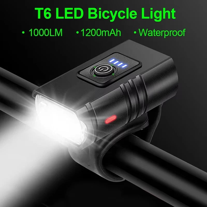 1000LM T6 LED Bike Headlight – USB Rechargeable, IPX5