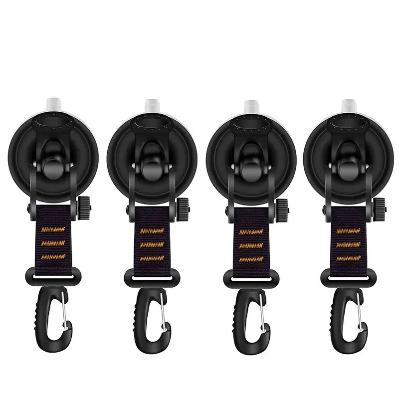 4Pcs Suction Cup Anchor Securing Hook Tie Down Camping Tarp As Car Side Awning Pool Tarps Tents Securing Hook Universal Travel Zpaxo 4pcs-Orange