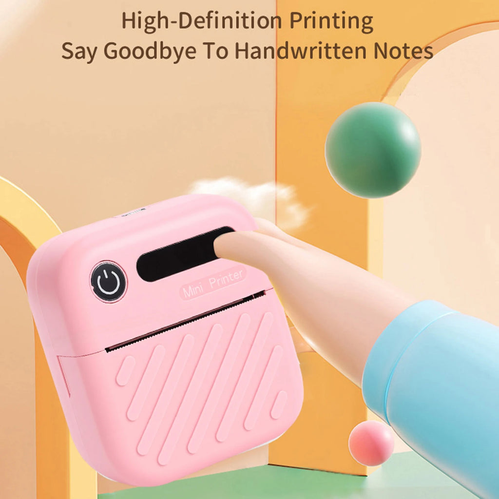 Thermal Printer 200DPI Sticker Printer Inkless APP Control Portable Bluetooth Sticker Maker Type C for Study Notes Labels Zpaxo