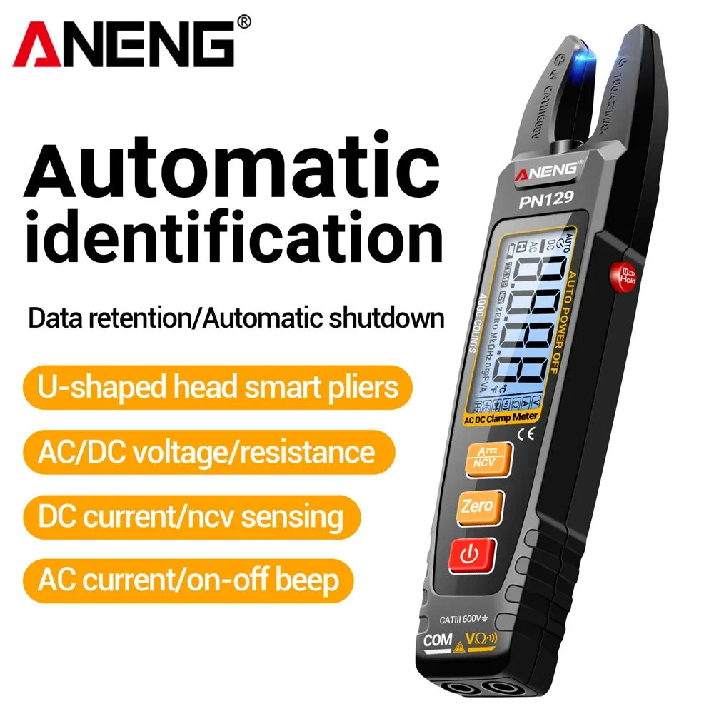 ANENG PN129 Clamp Meter U-shaped AC DC 600V Voltage Current