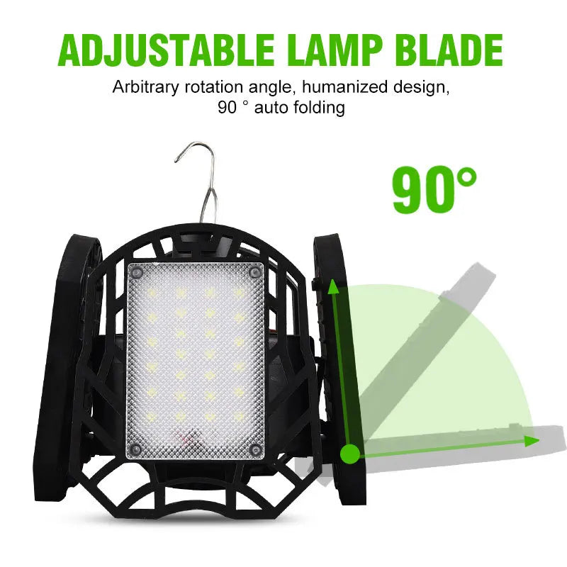 104 LED Solar Camping Light 4 Leaf Foldable Garage Rechargeable Zpaxo