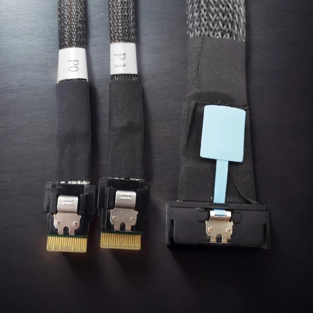 MCIO 8i Slimline SAS Dual SFF-8654 4i Cable PCIE5 0 Server Connection