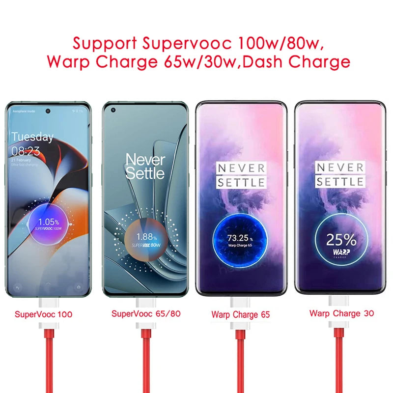 100w Supervooc Fast Charger Travel Adapter Eu Plug Phone Usb C Cable
