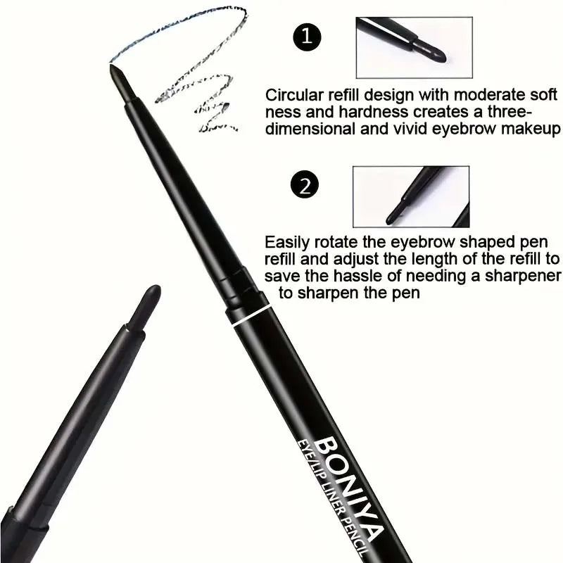 Silky Black Brown Eyeliner Smooth Waterproof Sweatproof Long-lasting