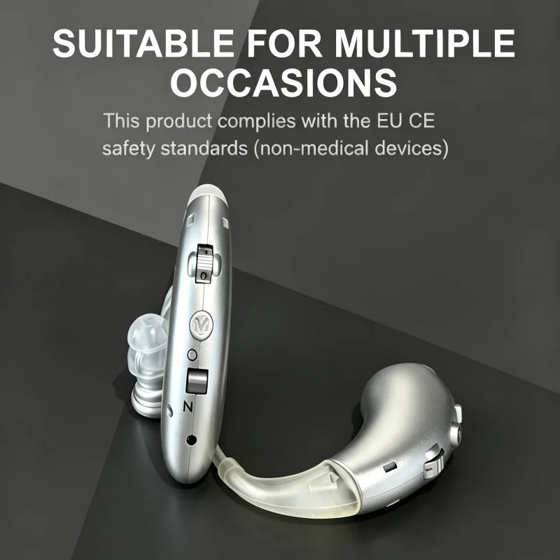 Rechargeable USB Hearing Aid Behind Ear Sound Amplifier Elderly Noise
