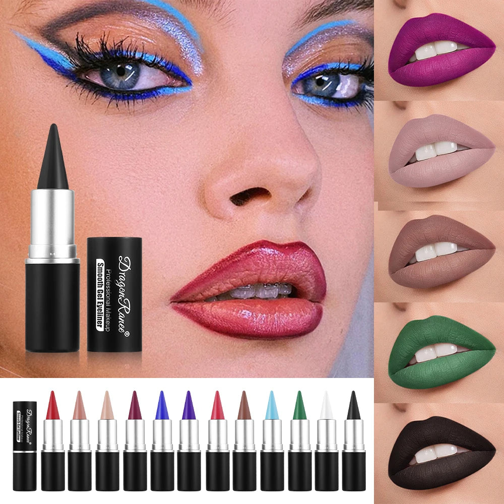Matte Lip Liner, Long-Lasting, Automatic Rotating Wax Texture, Suitable for All Skin Types, Multi-Purpose, Suitable for Eyeliner, Holiday Parties, Lipstick Zpaxo