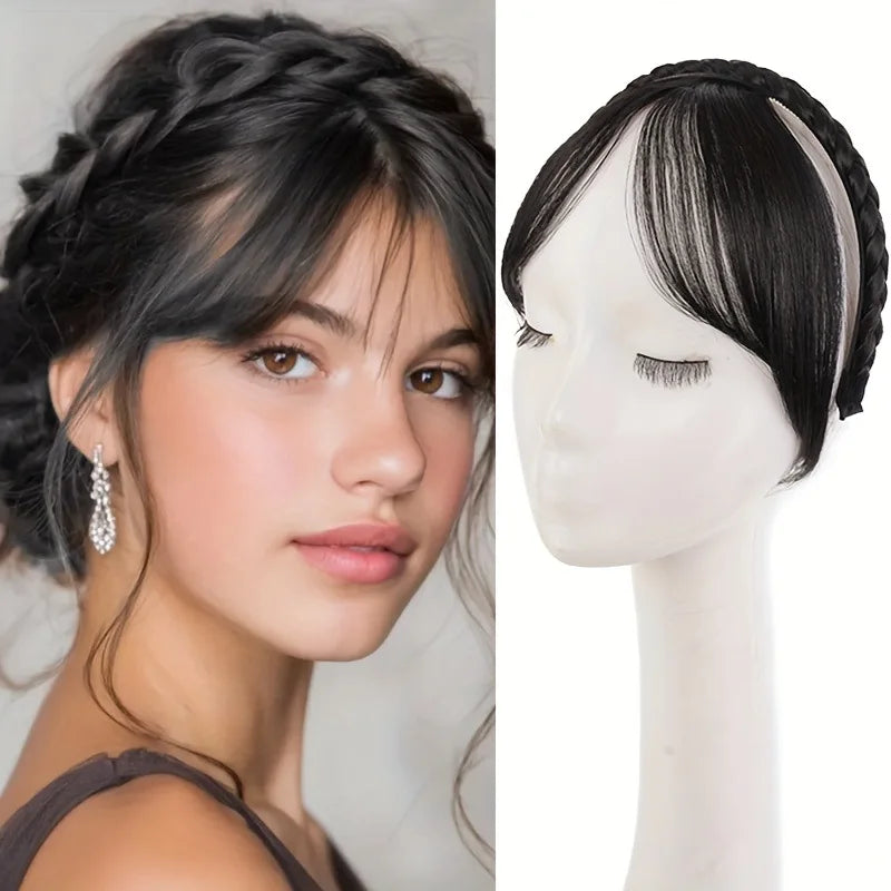 Vintage Braided Wig Headband Multifunctional Cute Hairband Women's
